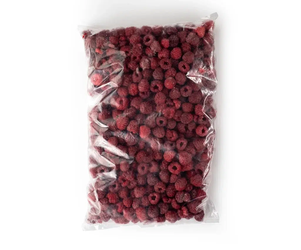 1kg bag of premium whole frozen raspberries by Dessert Guru